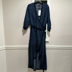 Denim wrap dress